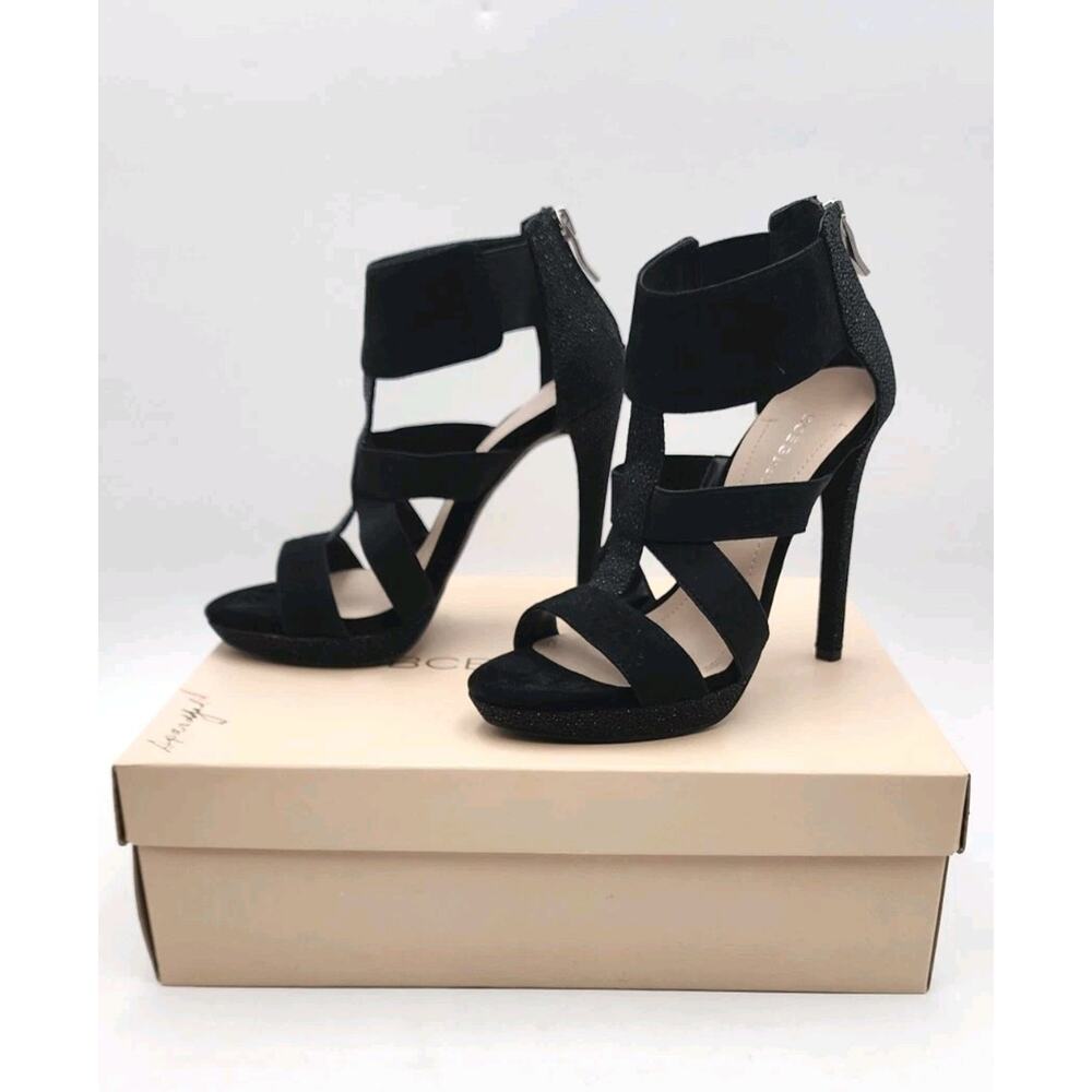 BCBGENERATION Women's Black Strappy Maranda Stiletto Heel Pumps Size 6M Boxed